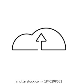 upload cloud continuous line icon on white background