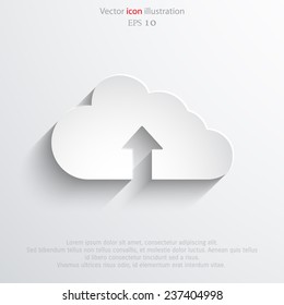 Upload cloud flat icon. Eps 10 vector illustration.
