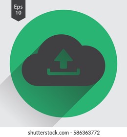 Upload To Cloud Flat Icon. Simple Symbol Of Technology. Vector Illustrated Sign