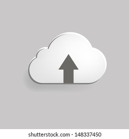 Upload cloud glass icon. Vector Illustration 