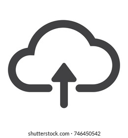 Upload to cloud glyph icon, web and mobile, app sign vector graphics, a solid pattern on a white background, eps 10.