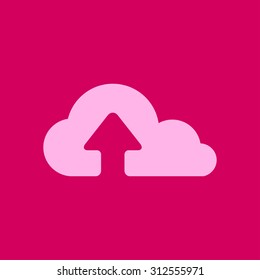Upload from cloud icon.  Upload button.  Flat  design style.