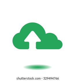 Upload from cloud icon.  Upload button.  Flat  design style.