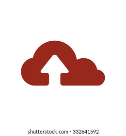 Upload from cloud icon.  Upload button.  Flat  design style.