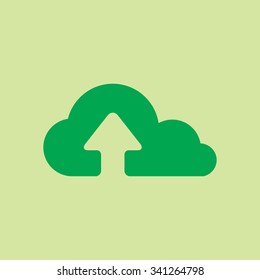 Upload from cloud icon.  Upload button.  Flat  design style.