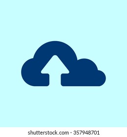 Upload from cloud icon.  Upload button.  Flat  design style.