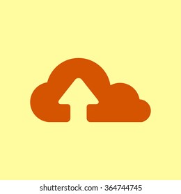 Upload from cloud icon.  Upload button.  Flat  design style.