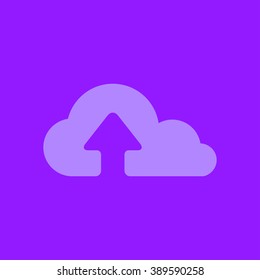 Upload from cloud icon.  Upload button.  Flat  design style.