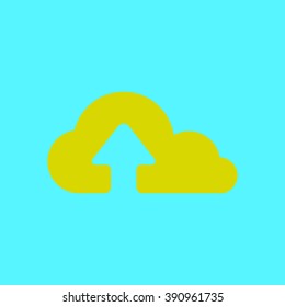 Upload from cloud icon.  Upload button.  Flat  design style.