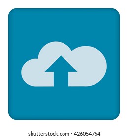Upload from cloud icon.  Upload button. Flat design style.