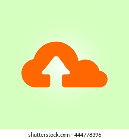 Upload from cloud icon.  Upload button.  Flat  design style.