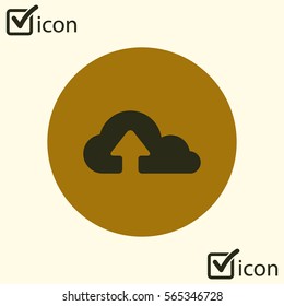 Upload from cloud icon.  Upload button.  Flat  design style.