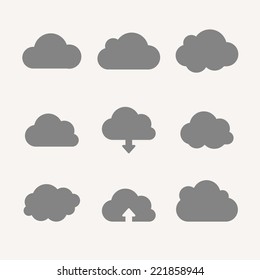 Upload from cloud icon. Upload button. Load symbol. 