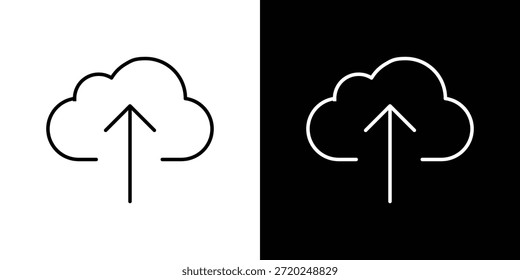 Carregar no ícone Nuvem Design de clip-art. Ícones de linha