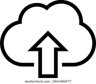 Upload cloud icon. Download data file symbol vector illustration design