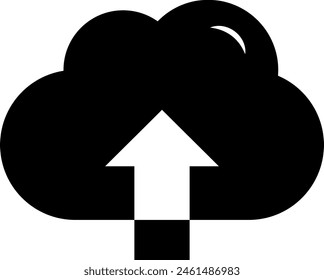 Upload cloud icon. Download data file symbol vector illustration design