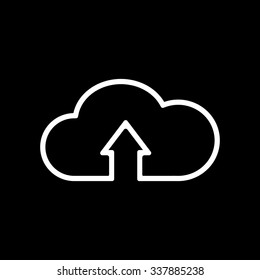 The upload to cloud icon. Download symbol. Flat Vector illustration