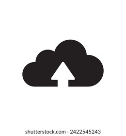 upload cloud icon flat vector illustration