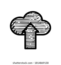 upload cloud icon hand drawn vector illustration isolated on white background
