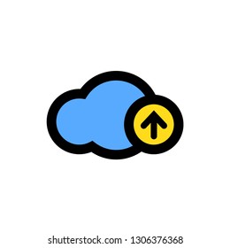 Upload cloud icon linear fill - Vector