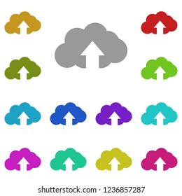 upload cloud icon in multi color. Simple glyph vector of web set for UI and UX, website or mobile application