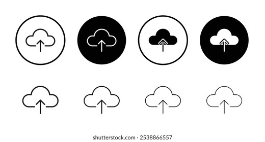 Upload to Cloud icon outline set sign