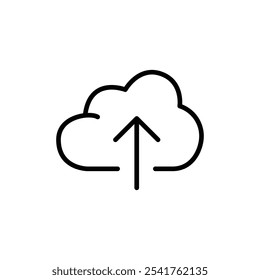 Cargar al icono de la nube Esquema establecido en color blanco y negro