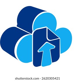 Ícone Carregar Nuvem representado por ícone Simples Carregar Nuvem estilo Dualtone.