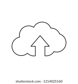 upload cloud icon. Simple outline vector of web, minimalistic set for UI and UX, website or mobile application