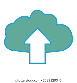 Upload cloud icon vector featuring a sleek, modern design. Perfect for cloud storage, file sharing, and data transfer concepts. High-quality, scalable graphic for web, apps, and digital projects.