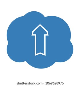 Upload cloud icon. Vector illustration.