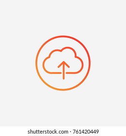 Upload cloud icon.gradient illustration isolated vector sign symbol