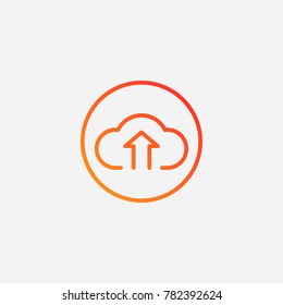 Upload cloud icon.gradient illustration isolated vector sign symbol
