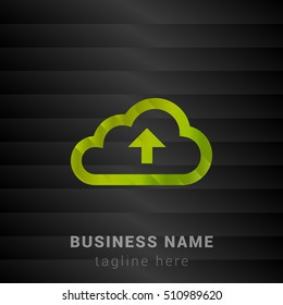 Upload to the Cloud Lime Green and Black silk fashion premium icon / Logo