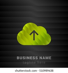 Upload to the Cloud Lime Green and Black silk fashion premium icon / Logo