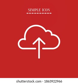 upload to cloud line icon, outline vector illustration.