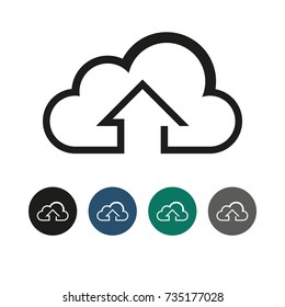Upload to Cloud Outline Graphic Illustration