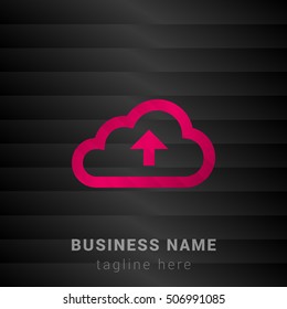 Upload to the Cloud Pink and black silk fashion premium icon / Logo