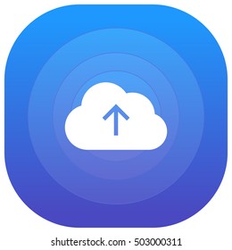 Upload to the Cloud Purple - blue circular UI/UX App Icon / Logo Design