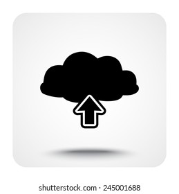 Upload from cloud sign icon, vector illustration. Flat design style 