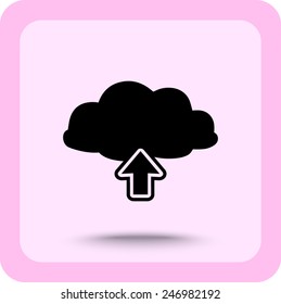 Upload from cloud sign icon, vector illustration. Flat design style 