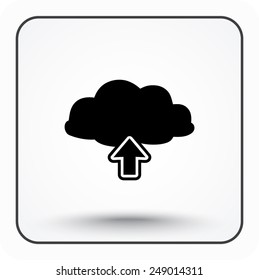 Upload from cloud sign icon, vector illustration. Flat design style 