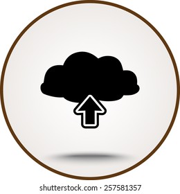 Upload from cloud sign icon, vector illustration. Flat design style 