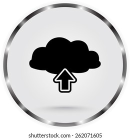Upload from cloud sign icon, vector illustration. Flat design style 