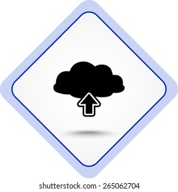 Upload from cloud sign icon, vector illustration. Flat design style 