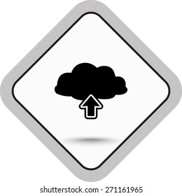 Upload from cloud sign icon, vector illustration. Flat design style 