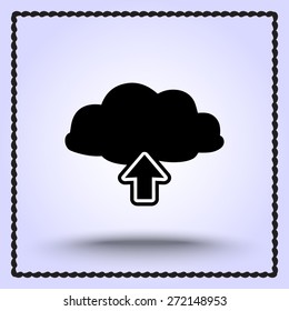 Upload from cloud sign icon, vector illustration. Flat design style 