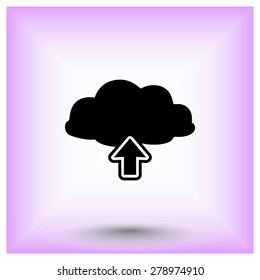 Upload from cloud sign icon, vector illustration. Flat design style 
