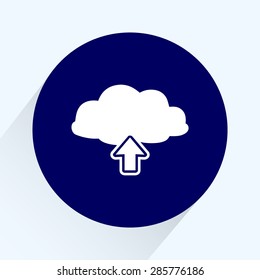 Upload from cloud sign icon, vector illustration. Flat design style 
