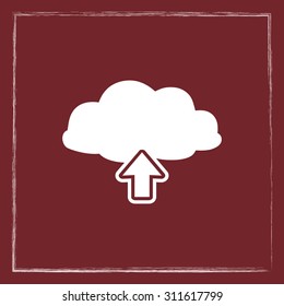 Upload from cloud sign icon, vector illustration. Flat design style 